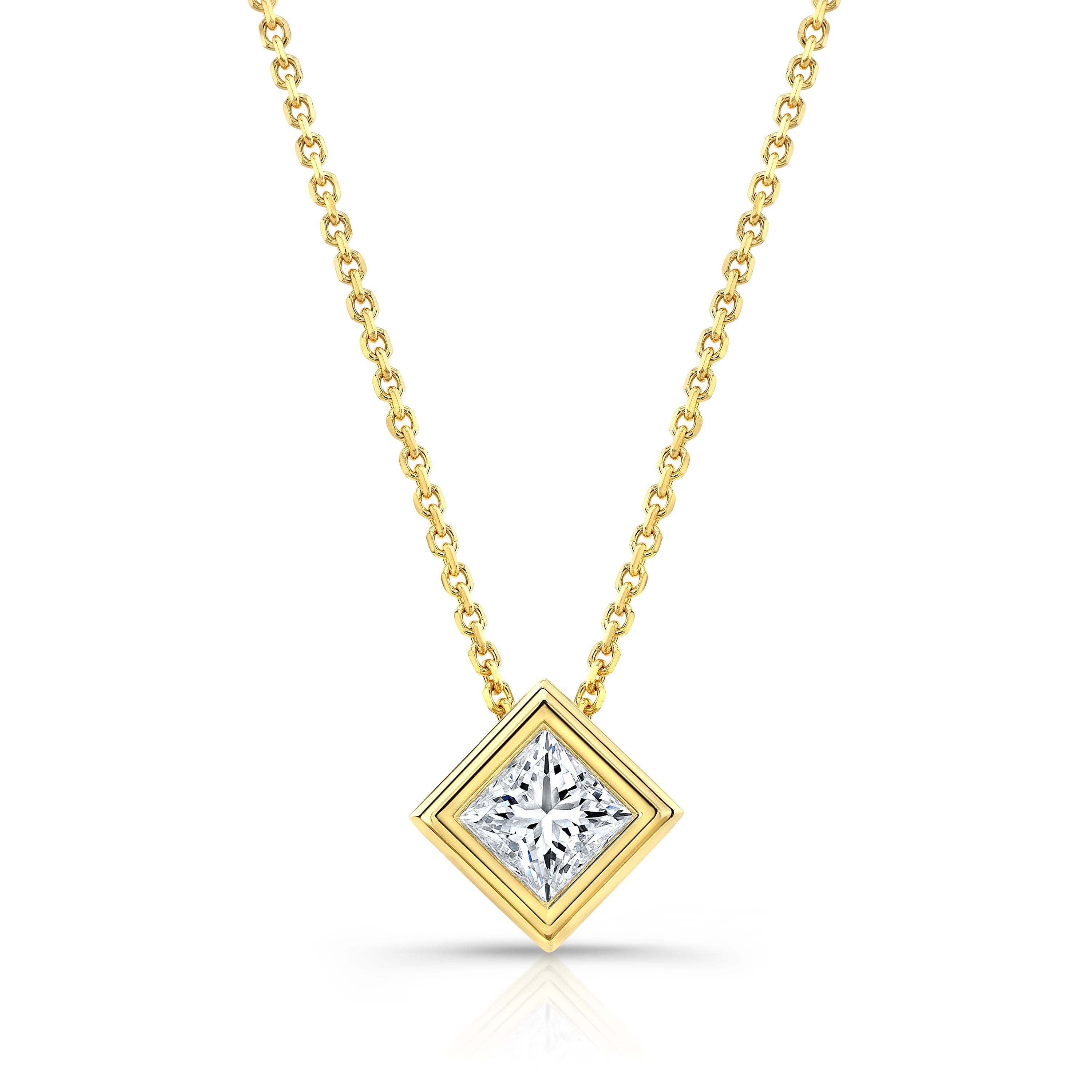Rose Gold Princess Dancing Diamond Necklace - Mesmerize India